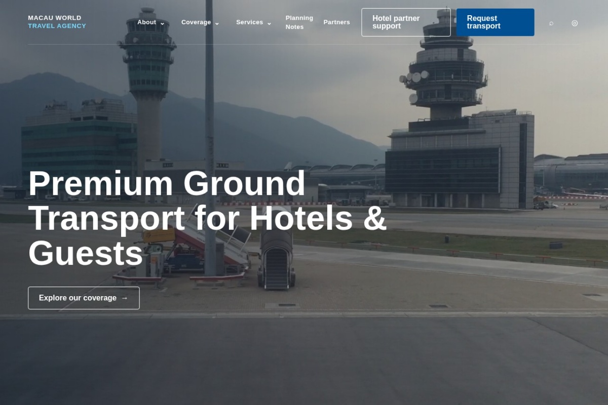 Macau World Travel website preview